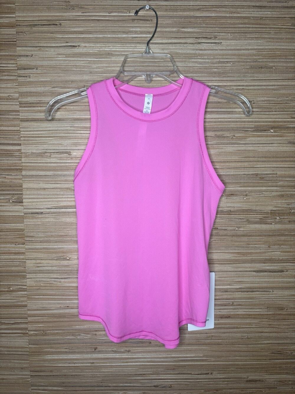 Lululemon High Neck Run and Train Tank Pow Light Pink NWT Sz 0